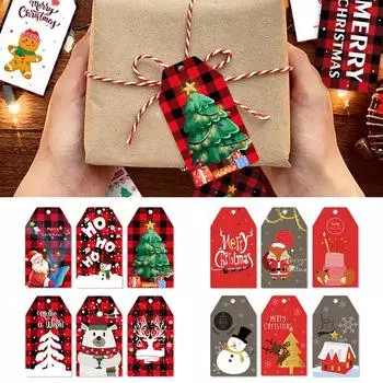60 шт. Счастливого Рождества крафт-бумага бирки рождественская елка подвесная этикетка новогодняя вечеринка подарочные карты украшения для дома