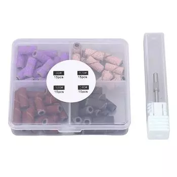 60 шт., шлифовальная лента для дрели, эффективное удаление омертвевшей кожи и мозолей, профессиональные шлифовальные кольца для ногтей