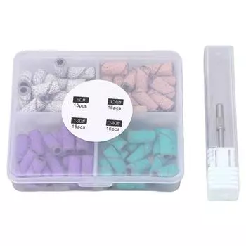 60 шт., шлифовальные колпачки для дизайна ногтей, шлифовальные ленты для удаления омертвевшей кожи, маникюрные ленты с оправкой