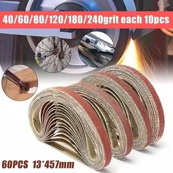 60 шт. шлифовальных лент 13x457 мм, зернистость 40/60/80/120/180/240, шлифовальные ленты для напильников Black&Decker Power Files Bd 280, Bd 282 E, Bd 290, Bd 292 CHINA