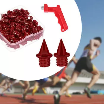 60 шт. сменных шипов для башмаков 5 мм с гаечным ключом красный