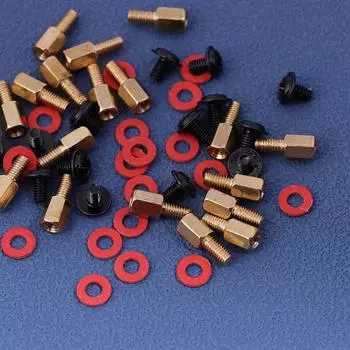 60 шт. винты для крепления материнской платы к корпусу компьютера 6-32-M3 изоляционные шайбы для вентиляторов корпуса 6,5 мм латунная стойка
