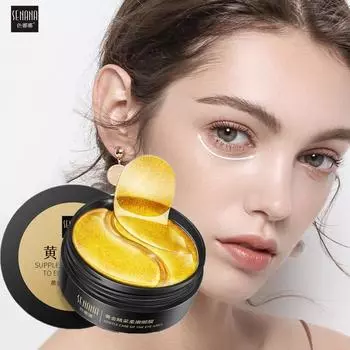 60 шт. Женская коллагеновая маска для глаз с фруктами женьшеня, увлажняющая и отбеливающая маска для глаз против морщин, уход за глазами, сумка для глаз 60pcs