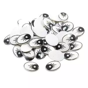 60 штук DIY Пластиковые Мультяшные Глаза Плоская Глина Животное Кукла Овальные Глаза Игрушка для Скрапбукинга, Изготовление Кукол, синий