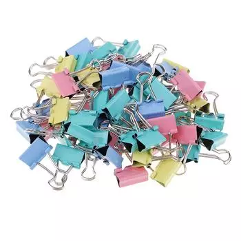 60 штук разноцветных металлических зажимов для переплета школьной офисной бумаги 2.5x1.4cm разноцветный