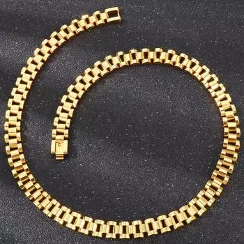 60 см 10 мм ремешок для часов цепочка стиль ожерелье для мужчин и женщин золотого цвета из нержавеющей стали чокер ожерелья ювелирные аксессуары 60CM серебряный