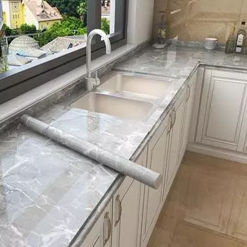 60 см * 1 м/3 м/5 м/наклейка на кухню водонепроницаемая, маслостойкая, огнестойкая, утолщенные мраморные обои, влагостойкая стена, самоклеящаяся наклейка на стену 60cm*1m