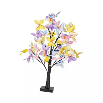 60 см бабочка цветок светильник регулируемые ветви ночной USB для стола декор комнаты прикроватный чёрный