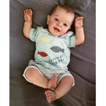 60 см готовая кукла реборн окрашенная малышка Янник для мальчика с окрашенными волосами реалистичная ручная роспись художественная кукла с видимой