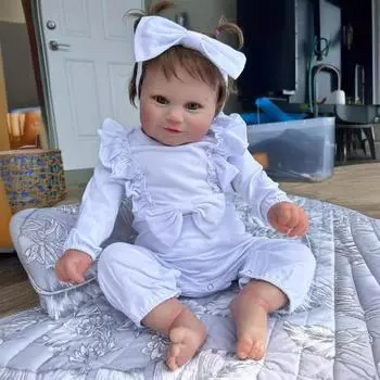 60 см искусственная кукла, игрушка луговая родословная, видимая 3D кожа реборн, кукла, реалистичные волосы с корнями, подарок для девочек, игрушка для детей