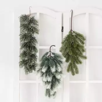 60 СМ Искусственные Растения Рождественская Лоза Настенные Новогодние Украшения Домашний Сад Свадебная Комната Скрапбукинг Поддельные Цветы A зелёный