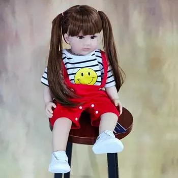 60 см кукла Rebirth ткань Рапунцель имитация малыша кукла подкладка детский подарок игрушка 60cm красный