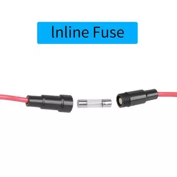 60 см провод с предохранителем 10 А для автомобильного зарядного устройства PD Гнездо QC3.0 Адаптер для быстрой зарядки Dual USB Мотоциклетное зарядное устройство для телефона 12 В-24 В чёрный