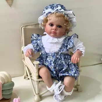 60 см Реалистичные куклы-реборн Тутти ручной работы с укоренившимися кудрявыми волосами для новорожденных девочек Кукла с настоящим мягким тканевым телом Кукла-реборн для детей от 3 лет 60cm cloth body
