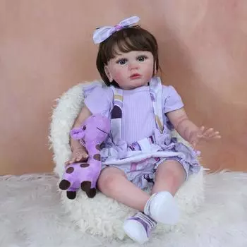 60 см Reborn Baby с 3D-кожей и видимыми венами, мягкая силиконовая кукла-игрушка для девочки, милая принцесса, арт Bebe с тканевым телом Finished doll