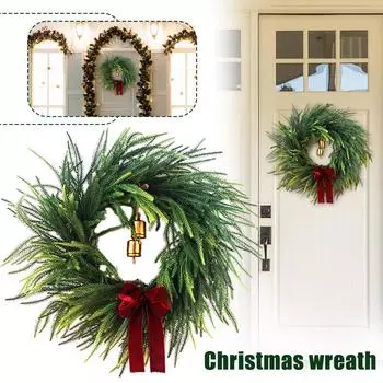 60 см рождественские гирлянды из сосны реалистичные зимние зеленые украшения гирлянда из сосны для дома Норфолк Хол S2H5 red-1pcs