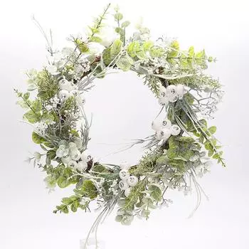 60 см рождественские украшения искусственный венок дверь подвесная стена настенная подвеска Пасха Северная Америка Южная Америка 60x60cm белый