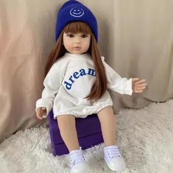 60 см тканевое тело куклы Rebirth игрушка виниловое тканевое тело коричневая длинная кукла Rebirth Baby 55cm белый