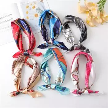 60 см женский новый универсальный искусственный шелковый защитный солнцезащитный маленький квадратный шарф профессиональный платок на голову 60x60cm