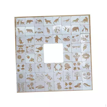 60 трафаретов с животными и растениями для рисования, портативный рисунок с выдалбливаемыми красками