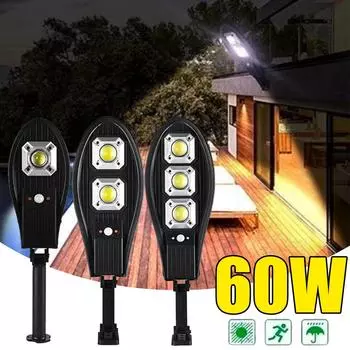 60 Вт 1/2/3COB супер яркий уличный солнечный светильник IP65 водонепроницаемый уличный светильник датчик движения садовый двор настенный светильник водонепроницаемый уличный светильник 1COB