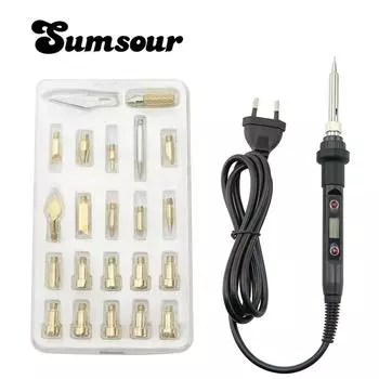 60 Вт/80 Вт паяльник для гравировки по дереву, ручка, паяльник с регулируемой температурой, набор инструментов для сварки, тиснения и пирографии