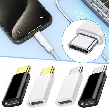 60 Вт адаптер для быстрой зарядки для Lightning Female to Type C USB Male адаптер для iPhone 15 Белый Черный Цвет