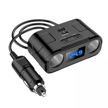 60 Вт автомобильный прикуриватель разветвитель разъем LED PD QC3.0 USB быстрое зарядное устройство 4 порта розетка 12 В/24 В с вольтметром удлинительный кабель