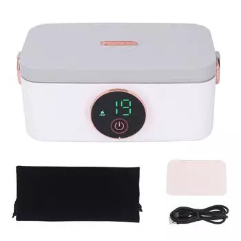 60 Вт Электрический подогреваемый ланч-бокс 1 л из нержавеющей стали беспроводной портативный самонагревающийся ланч-бокс для офиса