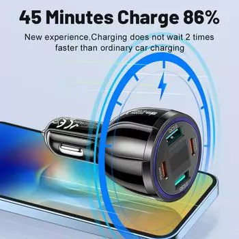 60 Вт Макс 4 порта PD30W телефон зарядное устройство быстрая зарядка с QC3.0 USB порт цифровой дисплей напряжения адаптер питания для телефона/планшета белый