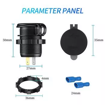 60 Вт PD QC3.0 автомобильное зарядное устройство розетка с вольтметром быстрая зарядка 3.0 розетка для 12 В/24 В мотоцикл грузовик лодка