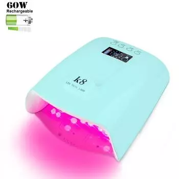 60 Вт перезаряжаемая лампа для ногтей, УФ-светодиодная сушилка для ногтей, светодиодная лампа для фототерапии, лампы для педикюра, маникюра, беспроводная светодиодная лампа для ногтей EU белый