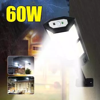 60 Вт солнечные фонари уличные внешние солнечные лампы датчик движения солнечный свет прожектор на солнечной батарее настенный уличный светильник 28SMD