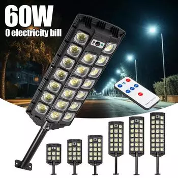 60 Вт Солнечный уличный светильник наружный 30000 люмен супер яркий датчик движения водонепроницаемый для двора гаража сада солнечная лампа W789B-2-168LED