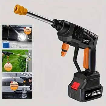 60BAR 21V 50min Washing 300W Handheld High-Darping Cleaner - Multi-Use Portable Washer для автомобилей, заборов и полов - Included Amagi коричневый