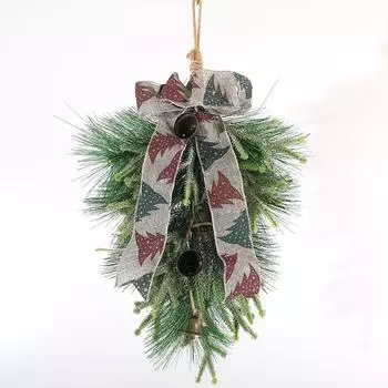 60Cm Artificial Pine Needle Mixed Pe Wall Hanging American Bell Christmas Decoration Same Sticky White Wall Tree