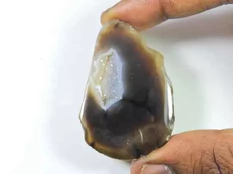 60Cts. Окрашенный черный друзовый агат фантазийный кристалл кабошон россыпью драгоценный камень 30X50MM SK-2262