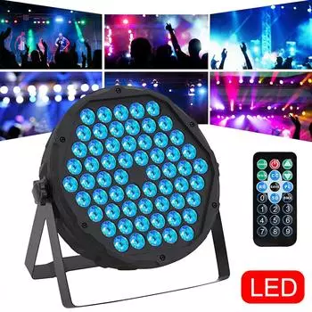 60LED DMX512 Flat Par Light LED RGB Красочный сценический свет Мультиэффектный стробоскопический свет для вечеринок DJ Disco Light для вечеринки, свадьбы