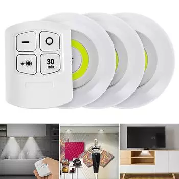 60лм беспроводной светодиодный светильник под шкафом с дистанционным управлением для освещения шкафа, спальни, кухни, настенный ночник White Light-30lm-6pcs