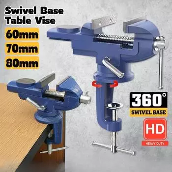 60mm 70mm 80mm Swivel Base Table Vise Clamp Heavy Duty Woodworking Clamp Ragum Clamp Table Work Bench Vice 60mm