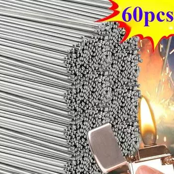 60Низкотемпературная легкоплавкая алюминиевая универсальная серебряная сварочная проволока, порошковая проволока, припой, нет необходимости, припой, порошковый сварочный стержень 1.6mm*33cm-10pcs