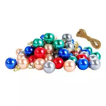 60Pcs 16MM Mini Christmas Ball Shatterproof Plastic Reusable Holiday Decoration Xmas Tree Hanging Colorful Glossy Ball Ornament Pendant 1 Set