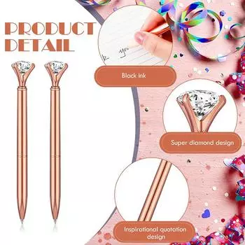 60Pcs Diamond Ballpoint Pen Kids Ballpoint Pen School Stationery Rose Gold чёрный