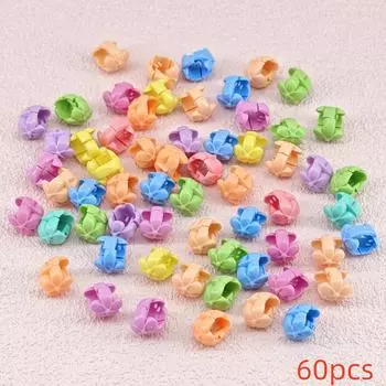 60pcs Hair Braids Beads Headwear Cute Candy Colors Plastic summer Hair Claw Clips Hair Accessories Loc Hair Jewelry for Braids