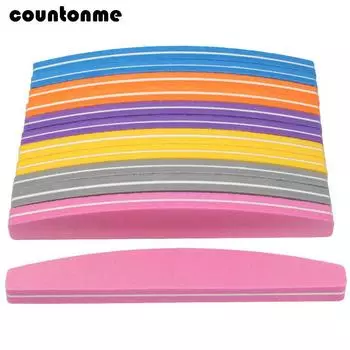 60Pcs Nail File Sponge 100/180 Mix Color Nail Art Polisher Block Washable Double Side Nail Buffer For Finger Polish UV Gel File чёрный