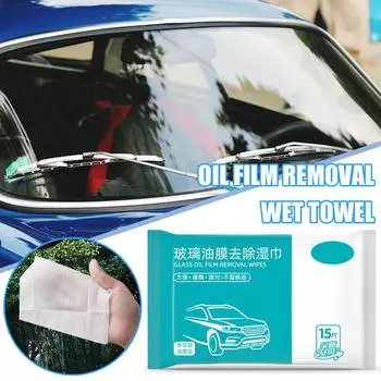 60pcs Non-woven Car Oil Stain Cleaner Glass Oil Film Wet Front Powerful Wipes Remover Windshield Cleaning Decontamination F4Q1