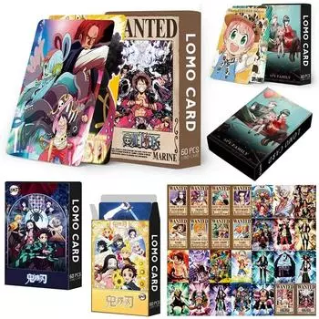 60PCS One Piece Luffy Gear 5 карт LOMO Demon Slayer карты аниме периферия поздравительные открытки закладки двухсторонняя коллекционная колода