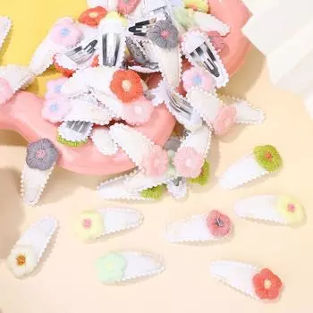 60Pcs random mini candy color hair bangs hairgripes embroidered small flower hairpin children s fashion hairclip headdress Other