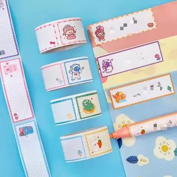 60Pcs/Rolls Cartoon Style Name Sticker Waterproof Self-adhesive Labels Sticker Handwritten Tag Sticker Student Stationery Gift 60pcs roll