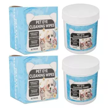 60PCSx2 салфетки для глаз собак многофункциональные нежные портативные салфетки для удаления слез домашних животных для дома
